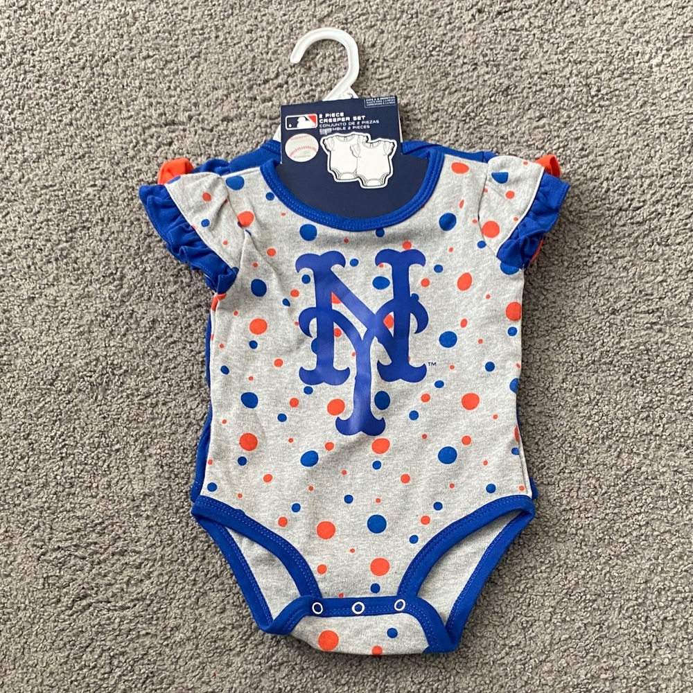 Baby girl Mets Onesie 3-6 months MLB Mets Infant Bodysuit in Blue and Orange